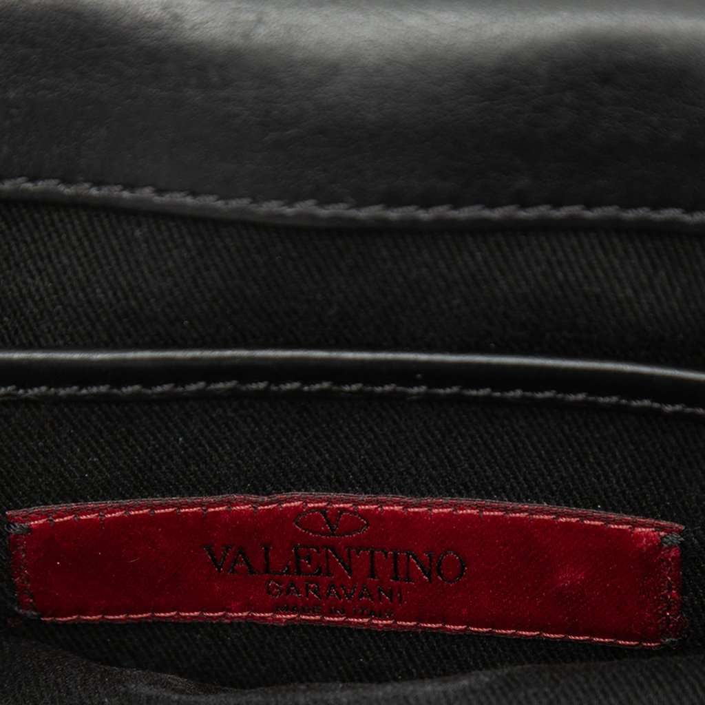 Valentino Small Leather Rockstud Flap Crossbody Black Leather Very good - Box View