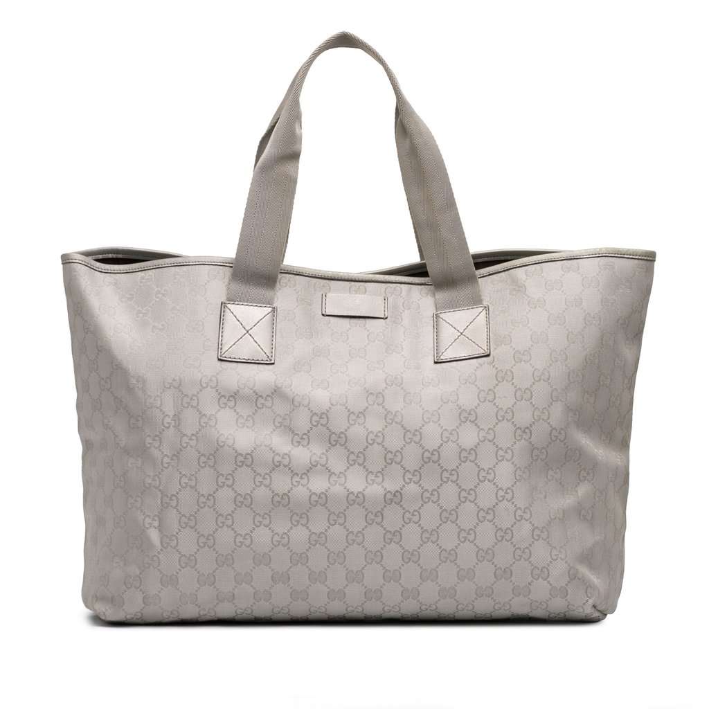 Gucci GG Canvas Tote Silver Very good condition - Front View