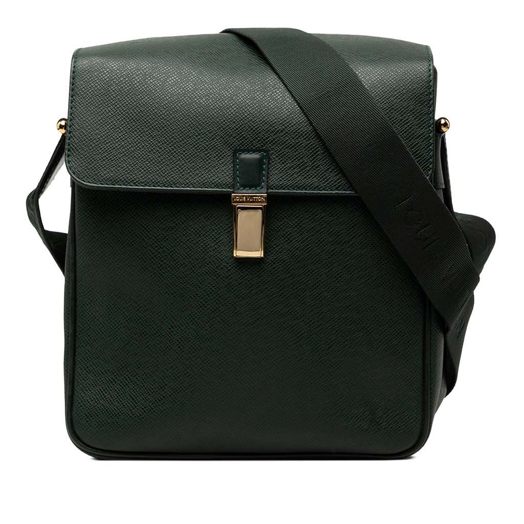 Louis Vuitton Taiga Yaranga Green Leather Good - Front View