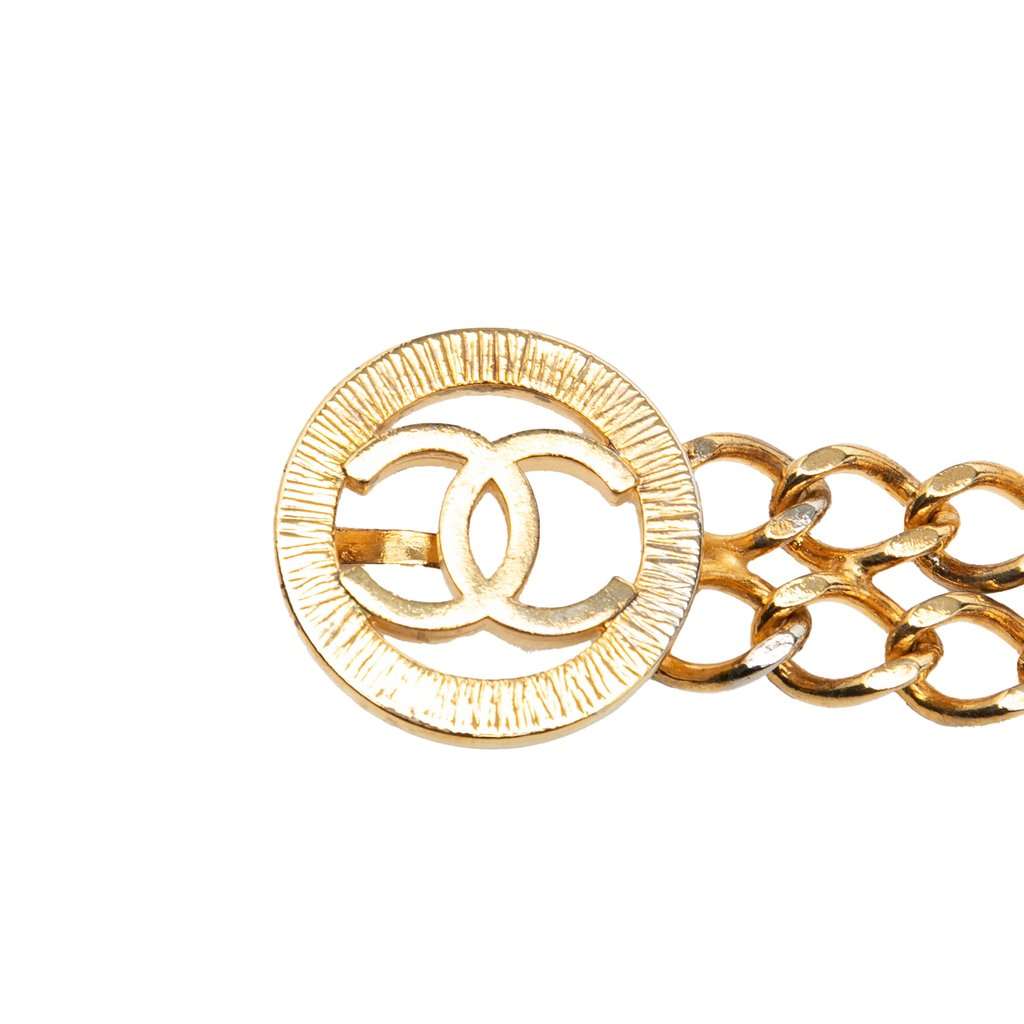 Chanel CC Gold Plated Double Chain Belt Gold Metal Very good condition - Back View