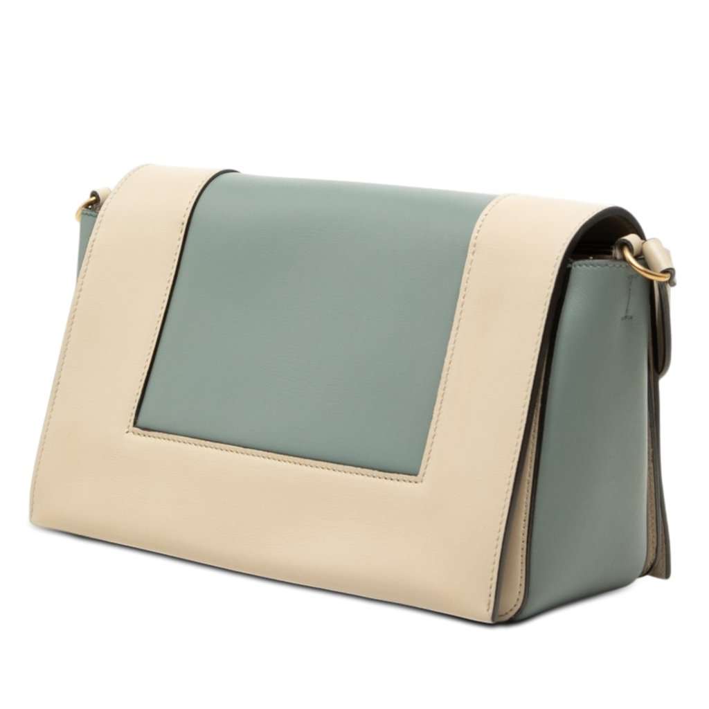 Celine Medium Shiny Smooth Calfskin Frame Shoulder Bag Blue Leather Very good condition - Back View