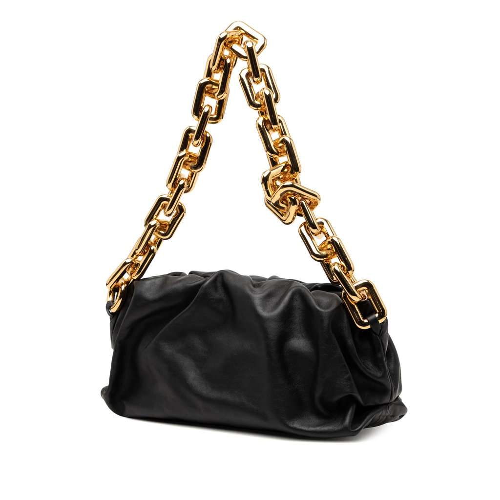 Bottega Veneta Lambskin Chain Pouch Black Leather Very good condition - Back View