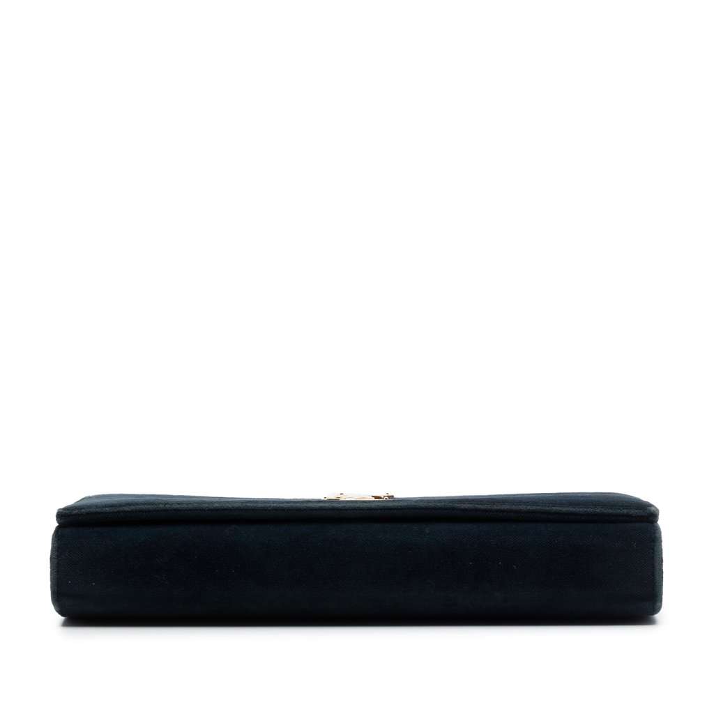 Saint Laurent Suede Monogram Kate Chain Wallet Green Leather Very good - Inside View