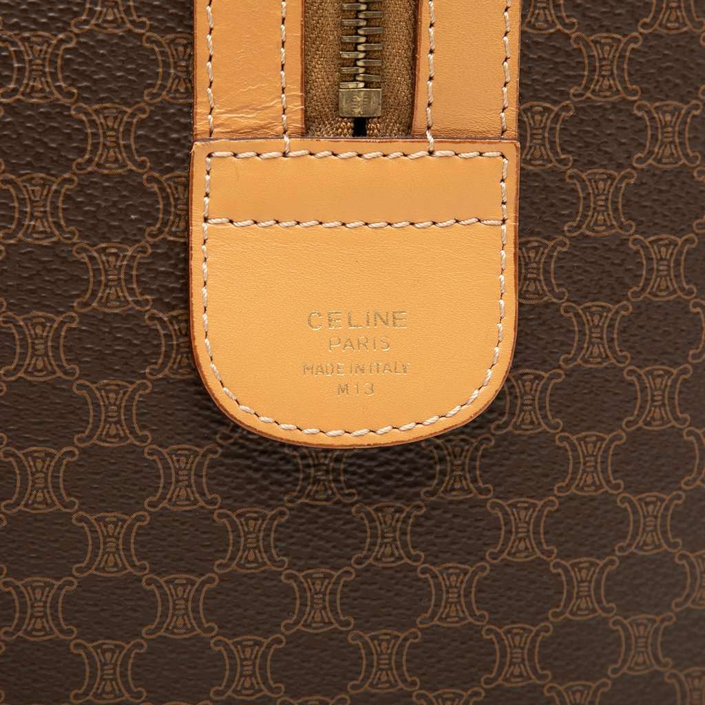 Celine Macadam Coated Canvas Boston Bag Brown Very good condition - Box View