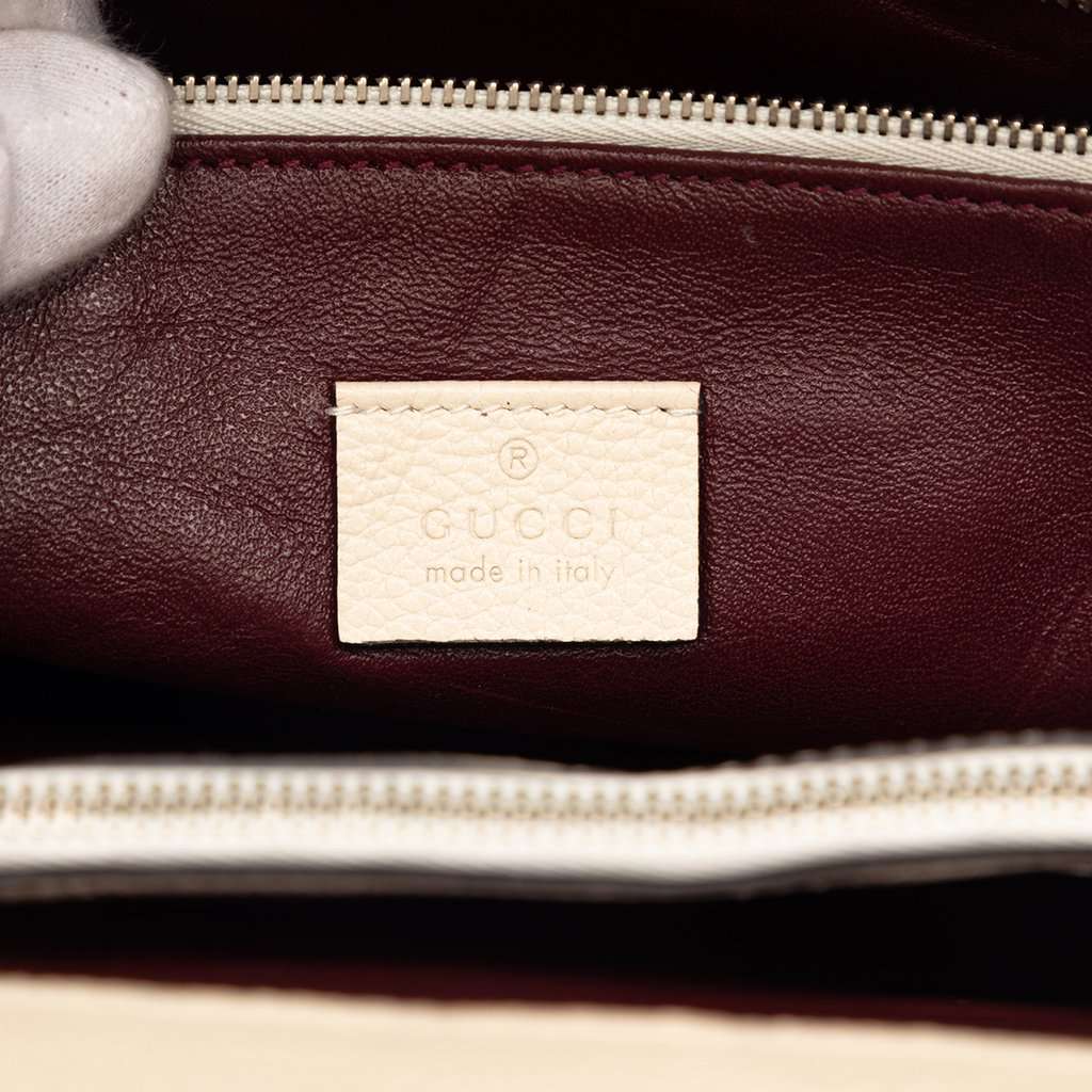 Gucci Medium Calfskin Zumi Top Handle Bag White Leather Very good condition - Box View