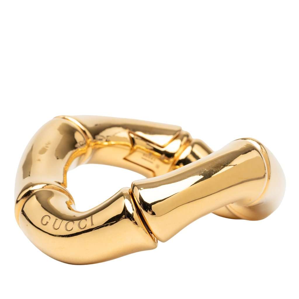 Gucci Gold Plated Bamboo Cuff Bracelet Gold Metal Very good condition - Back View