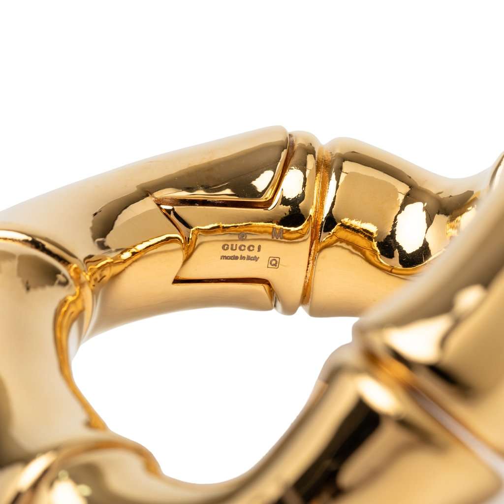 Gucci Gold Plated Bamboo Cuff Bracelet Gold Metal Very good condition - Model View
