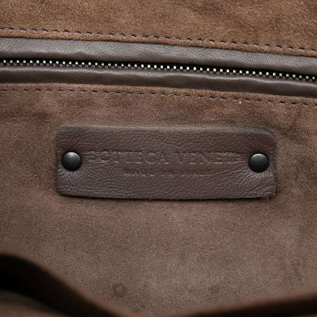Bottega Veneta Intrecciato Trimmed Leather Ellittica Tote Brown Leather Very good condition - Box View