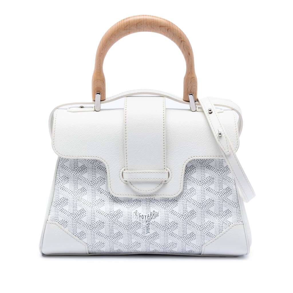 Goyard Mini Goyardine Saigon Souple White Very good condition - Front View