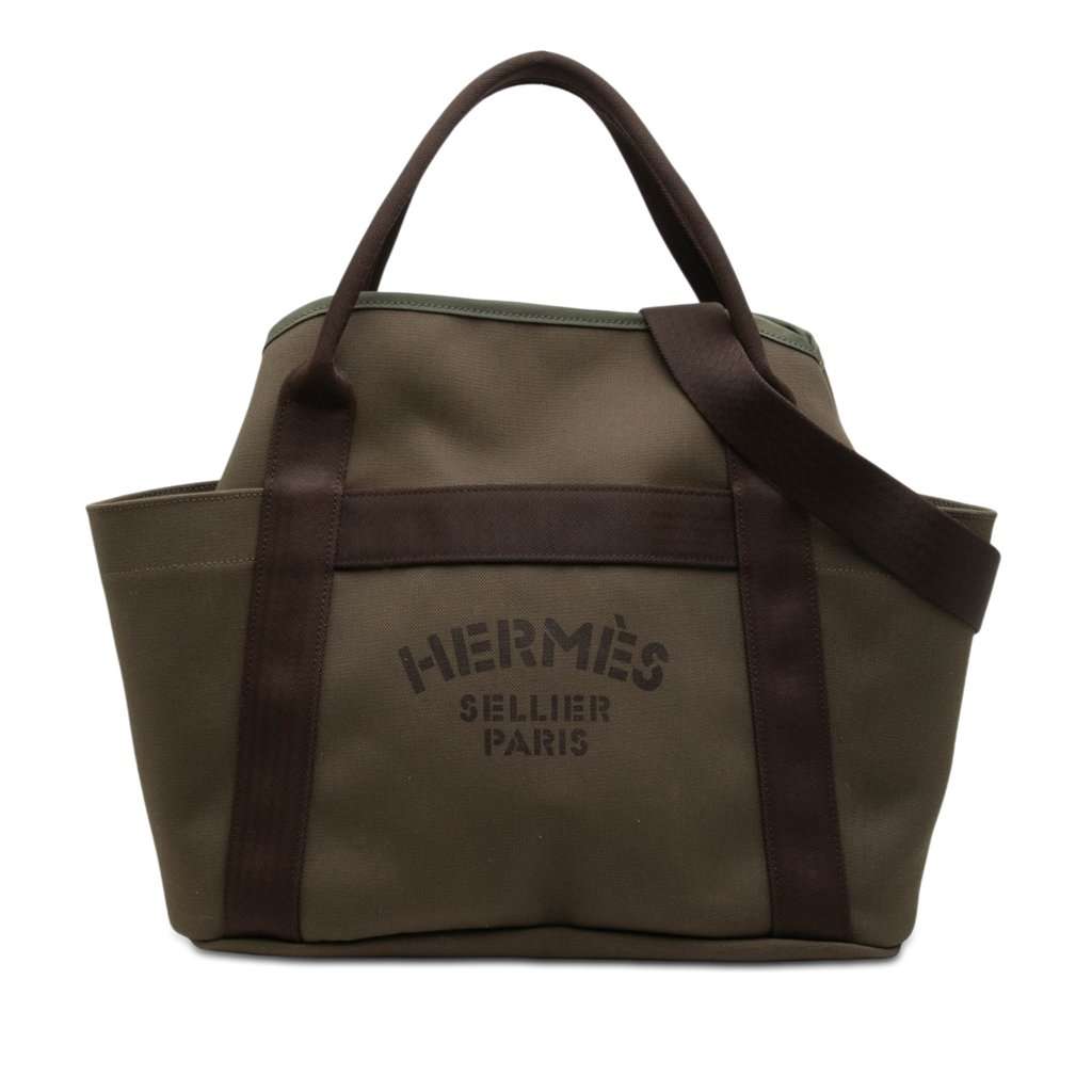 Hermès Toile Sac de Pansage Grooming Bag Brown Very good condition - Front View