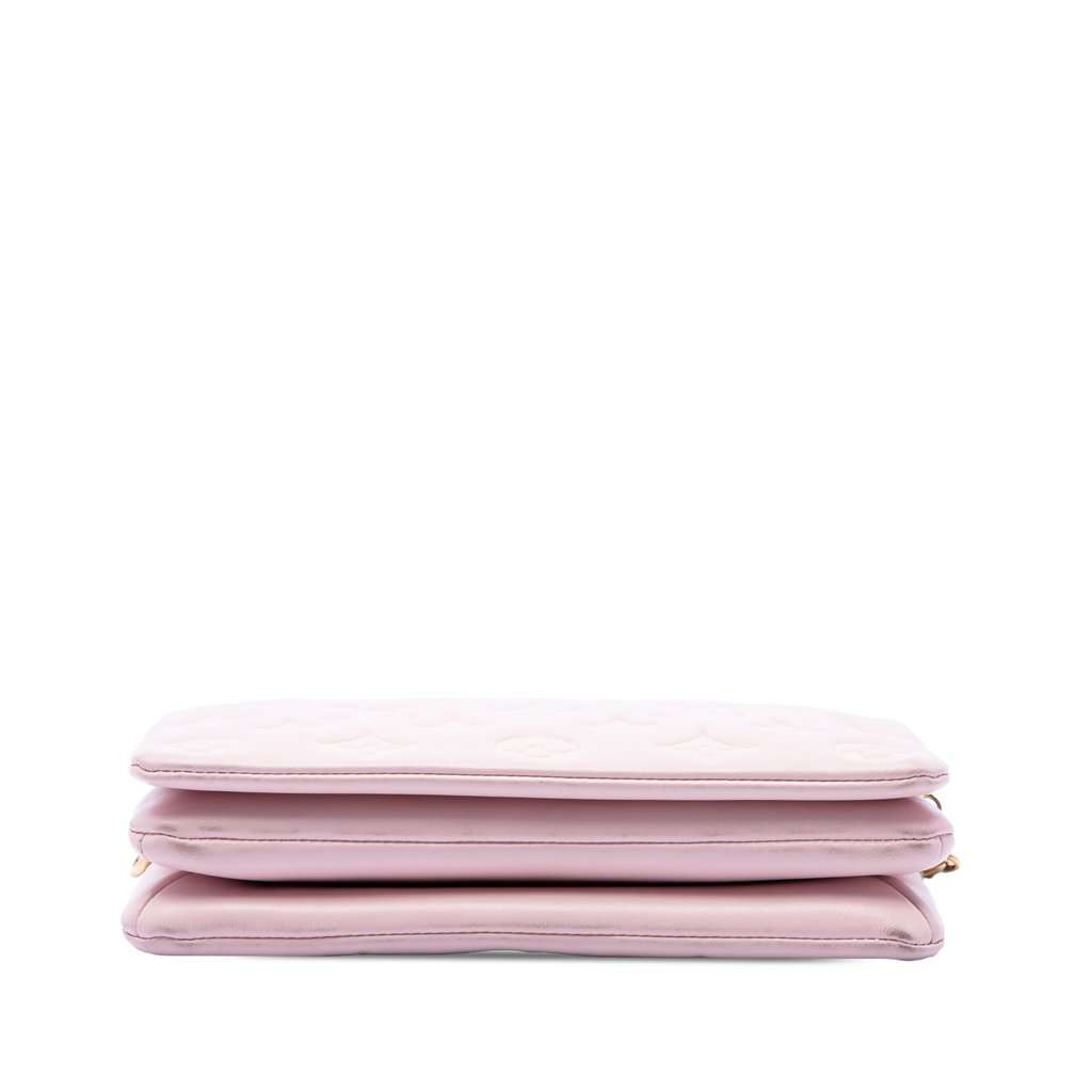 Louis Vuitton Monogram Embossed Lambskin Pochette Coussin Pink Leather Very good - Inside View
