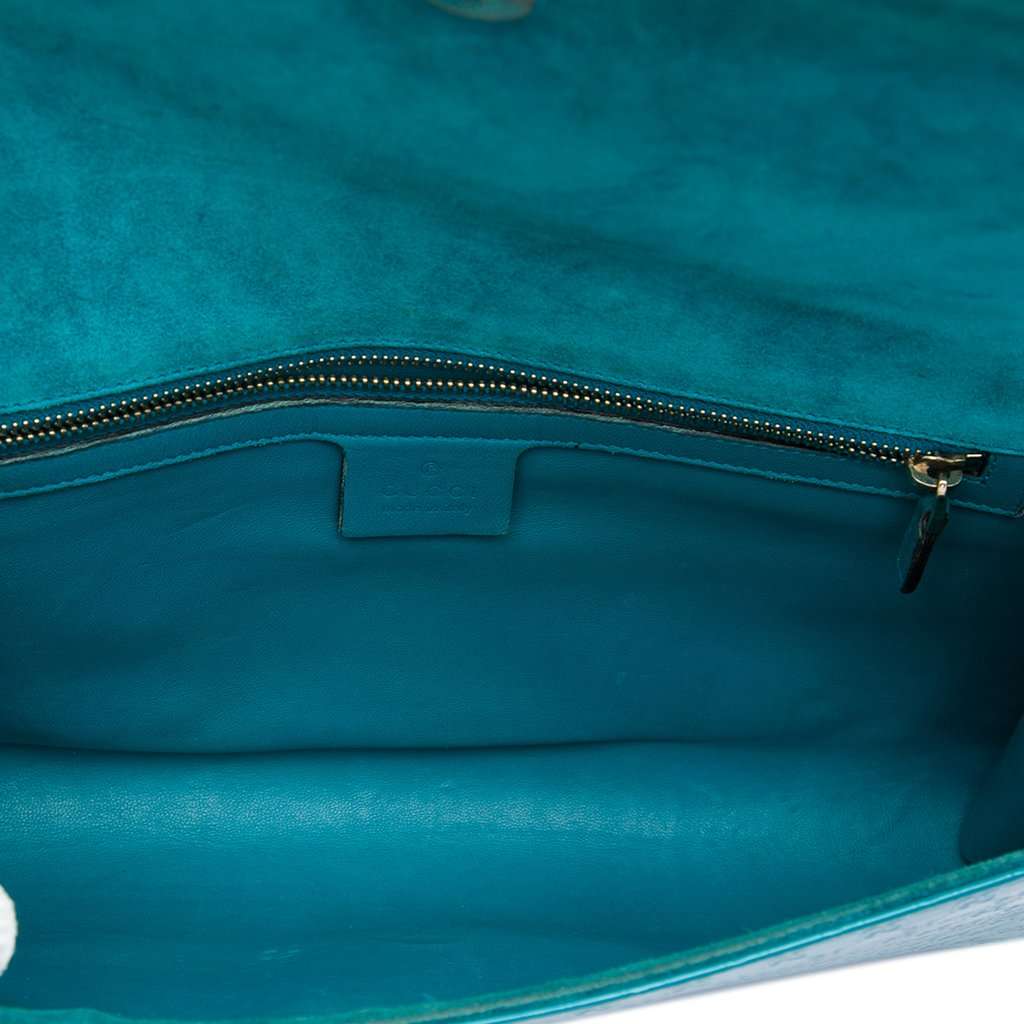 Gucci Microguccissima Patent Broadway Clutch Blue Leather Very good - Model View