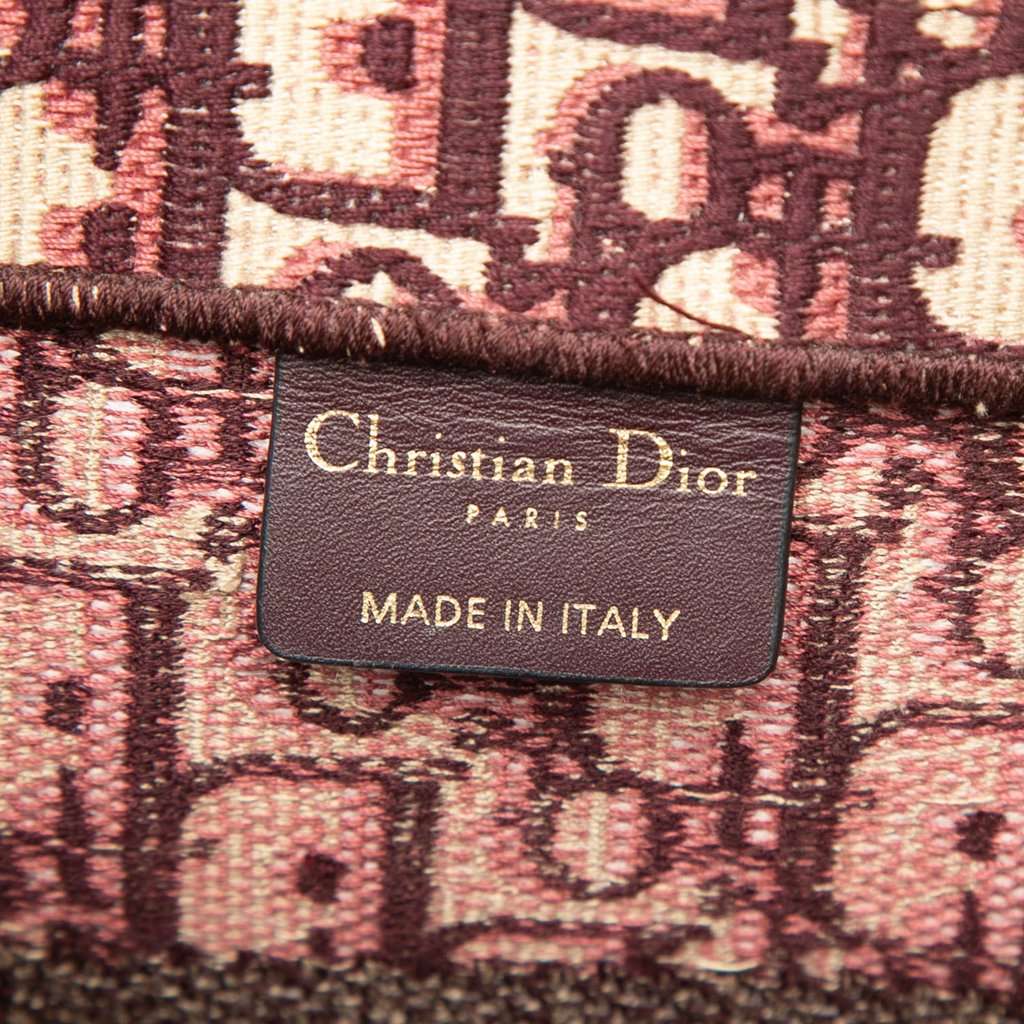Dior Medium Oblique Embroidered Canvas Book Tote Red Very good - Box View