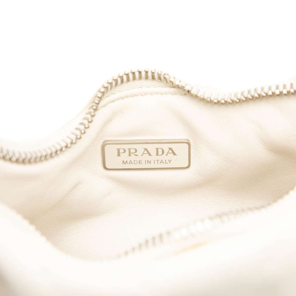 Prada Mini Nappa Soft Padded Bag White Leather Very good - Box View