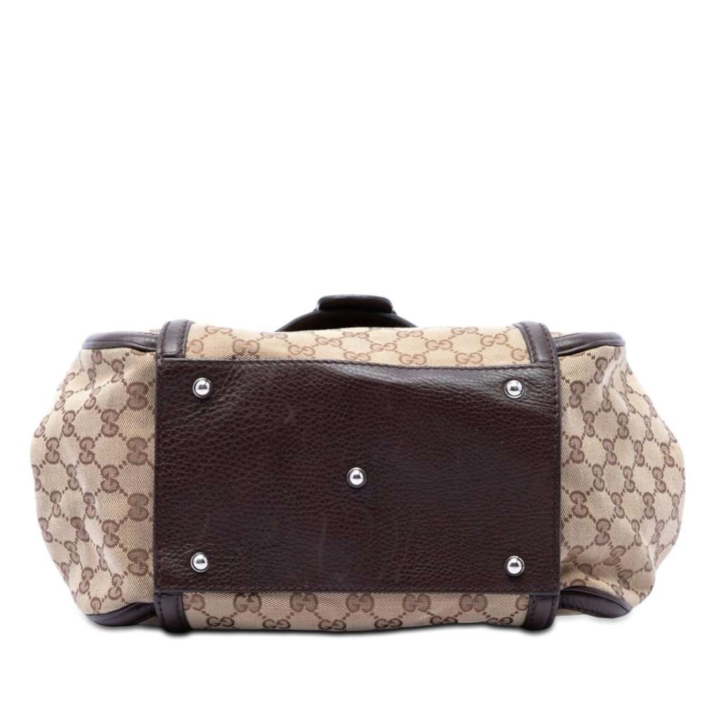 Gucci GG Canvas Techno Horsebit Top Handle Bag Beige Very good condition - Inside View