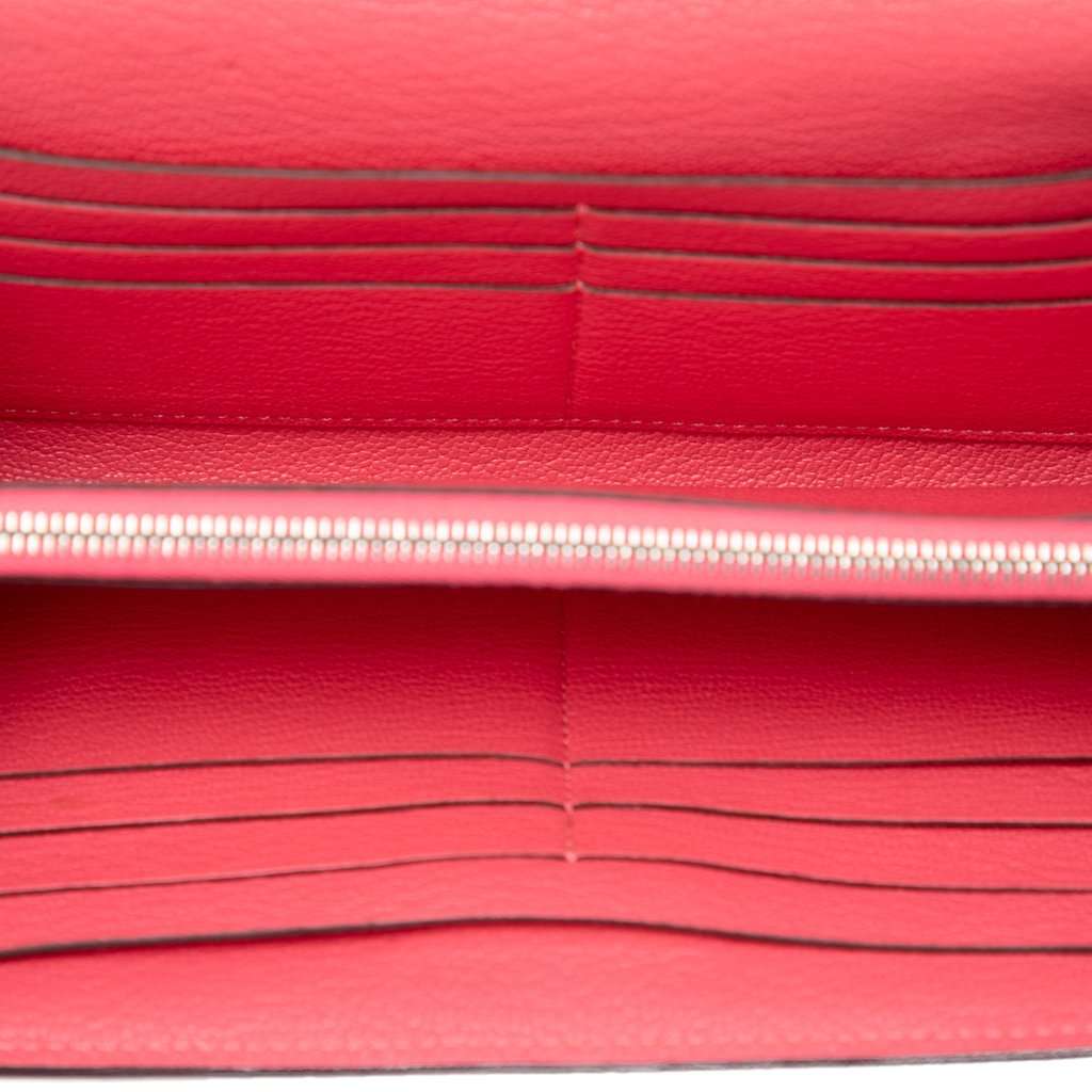 Hermès Chevre Mysore Kelly Longue Wallet Pink Leather Very good - Model View