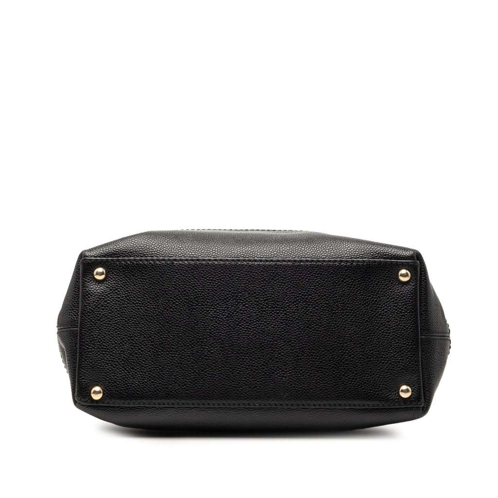 Chanel CC Caviar Drawstring Tote Black Leather Very good condition - Inside View