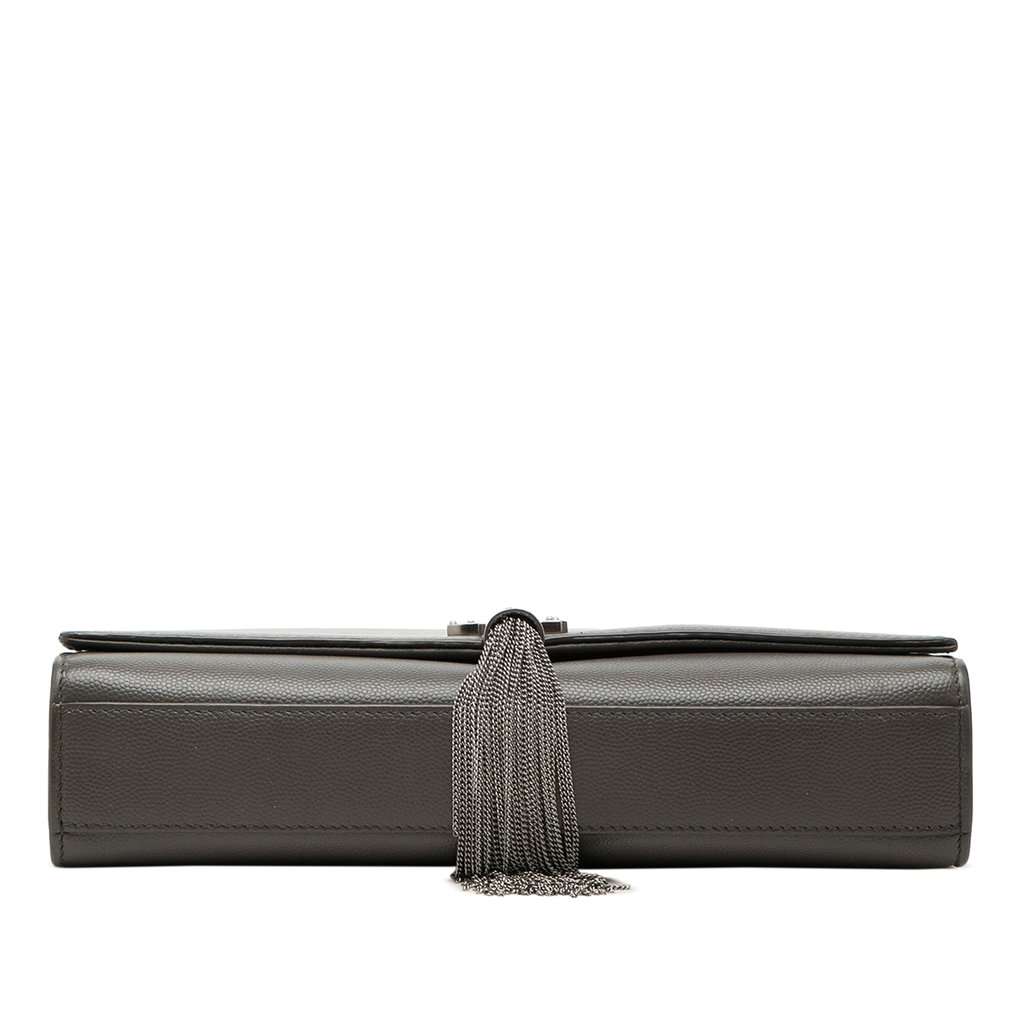 Saint Laurent Medium Grain de Poudre Monogram Kate Tassel Crossbody Brown Leather Good condition - Inside View