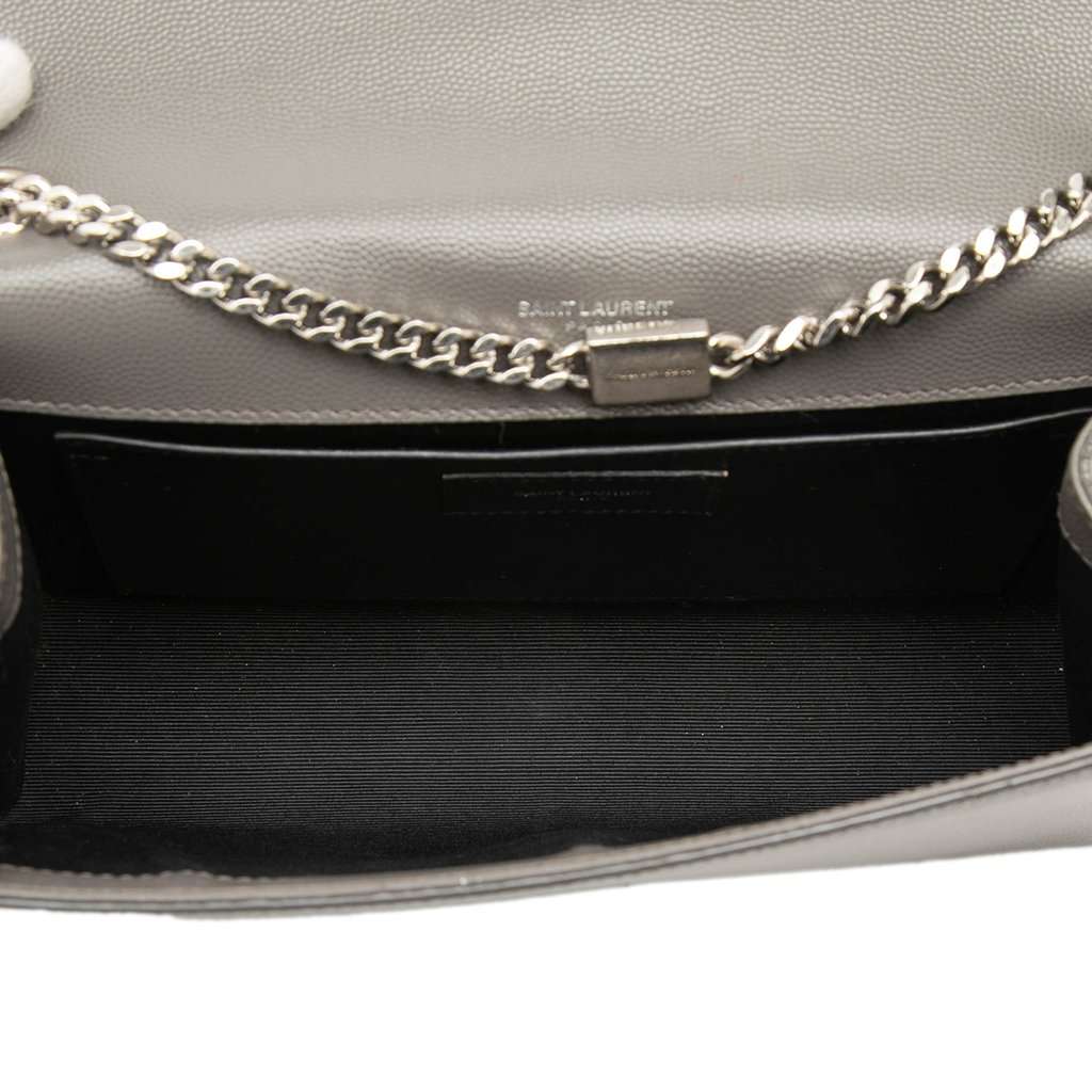 Saint Laurent Medium Grain de Poudre Monogram Kate Tassel Crossbody Brown Leather Good condition - Model View