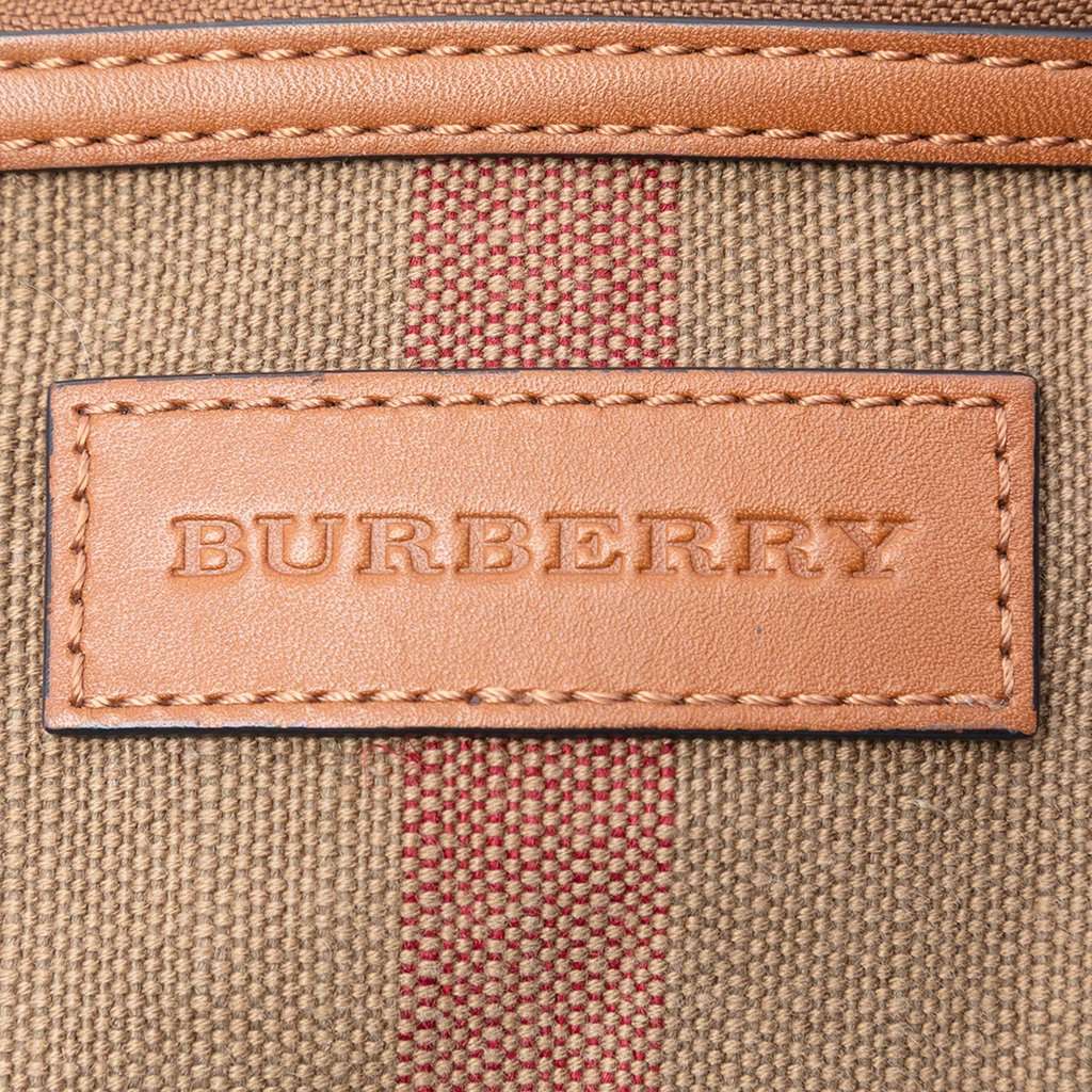 Burberry Mini Mega Check Canvas Ashby Tassel Bucket Bag Brown Very good condition - Box View