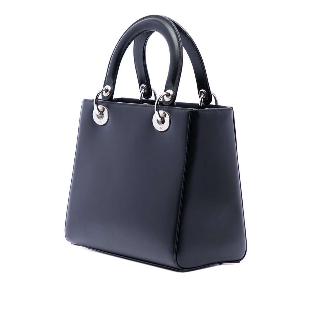 Dior Medium Calfskin Pockets Lady Dior Black Leather Very good condition - Back View