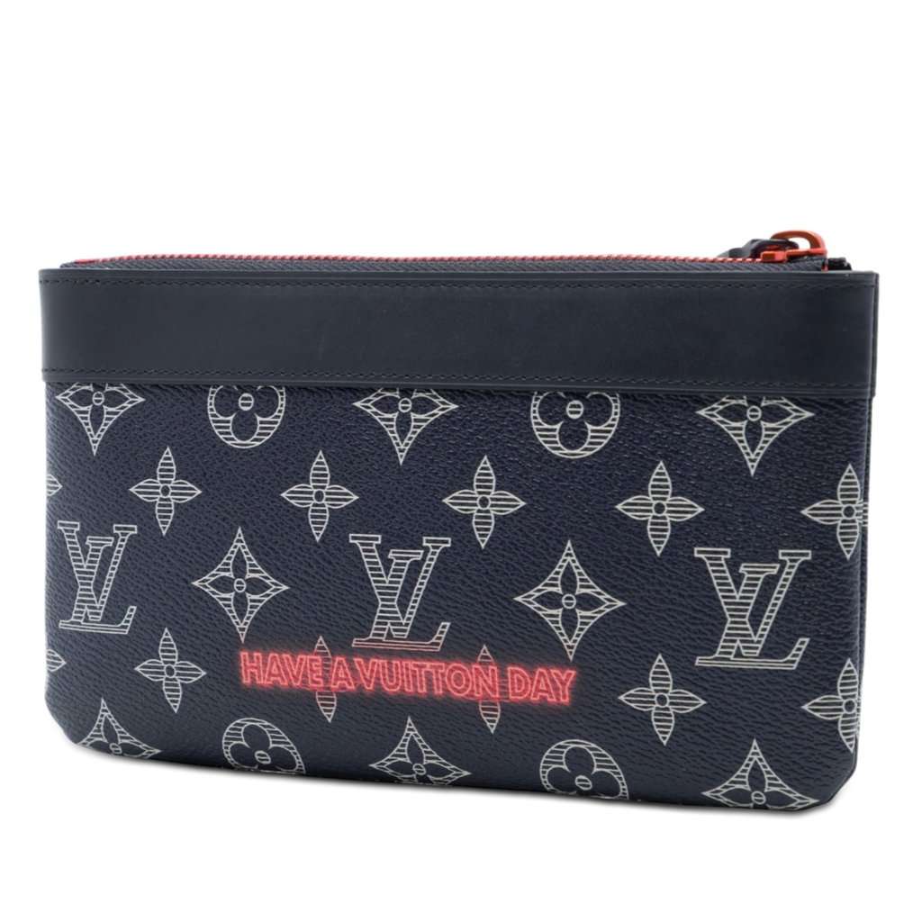 Louis Vuitton Monogram Ink Upside Down Apollo Pochette PM Blue Very good condition - Back View