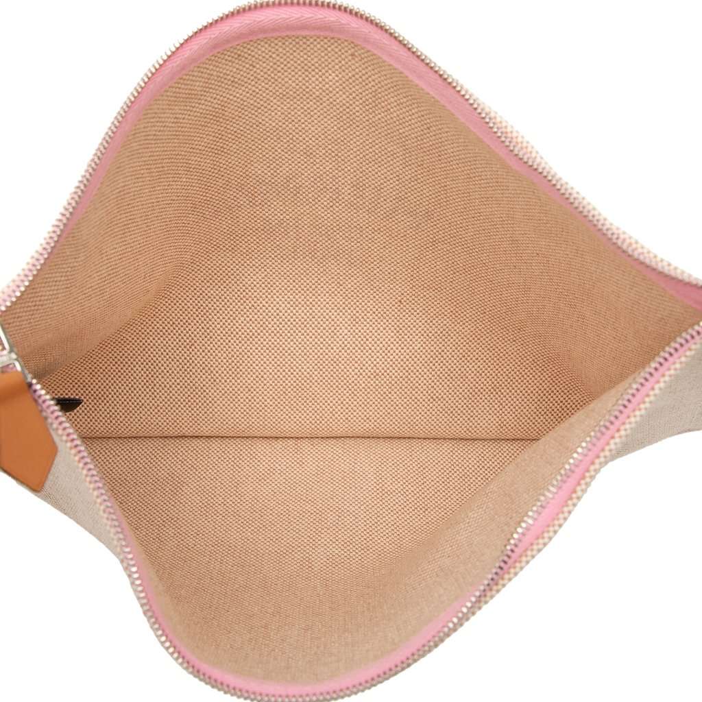 Hermès Large Toile Bain New Yachting Flat Pouch Beige Very good condition - Model View