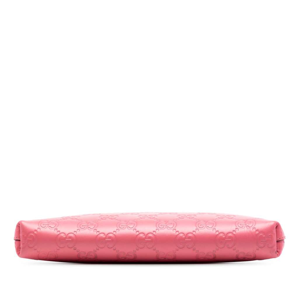 Gucci Guccissima Chain Pochette Pink Leather Never worn, with tag - Inside View