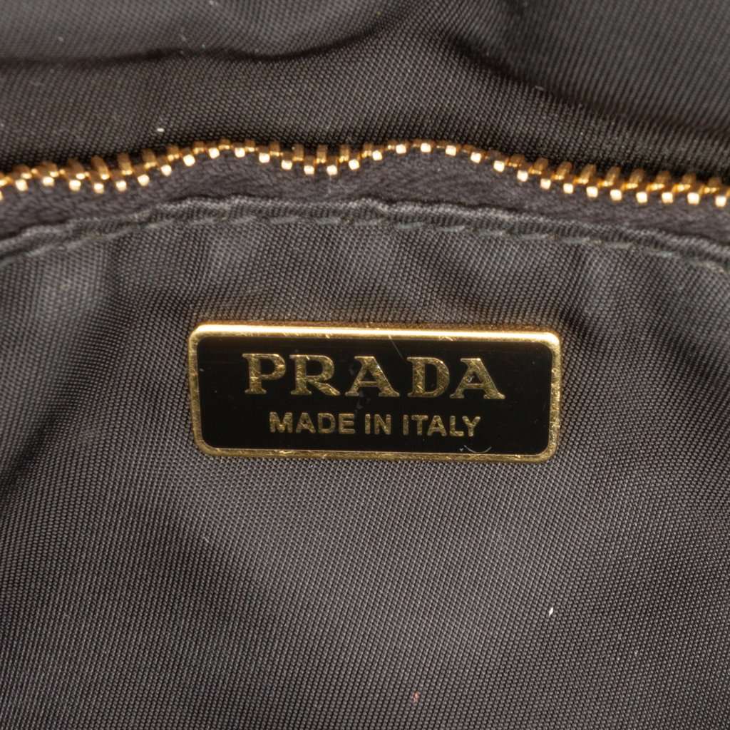 Prada Tessuto Chain Flap Crossbody Black Very good condition - Box View