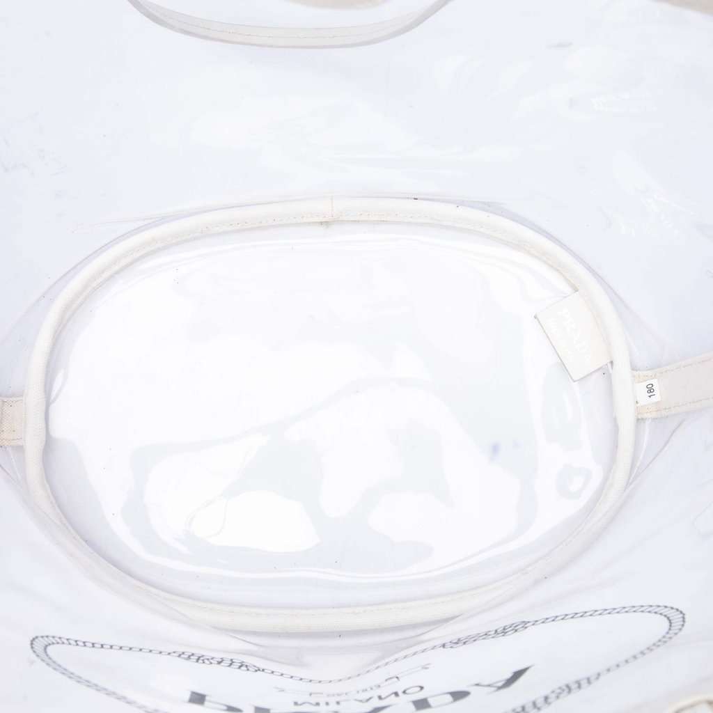 Prada PVC Canapa Logo Shopper Tote White Plastic Good - Model View