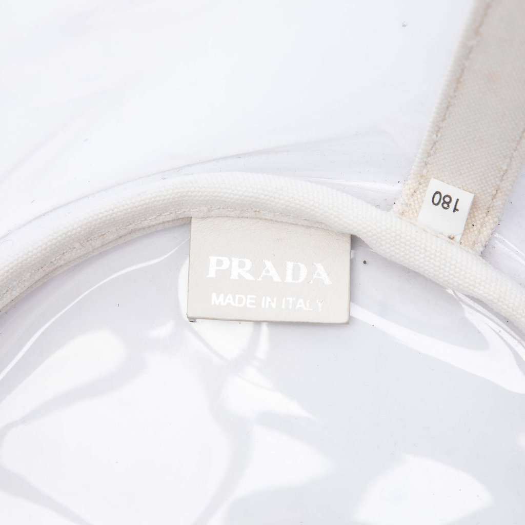 Prada PVC Canapa Logo Shopper Tote White Plastic Good - Box View