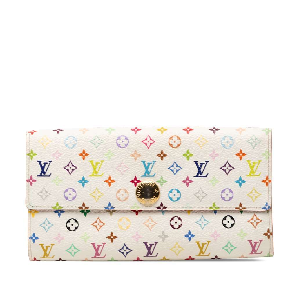 Louis Vuitton Monogram Multicolore Sarah Long Wallet White Very good condition - Front View