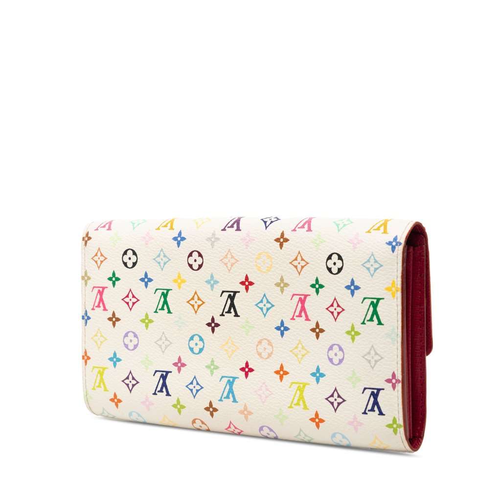 Louis Vuitton Monogram Multicolore Sarah Long Wallet White Very good condition - Back View