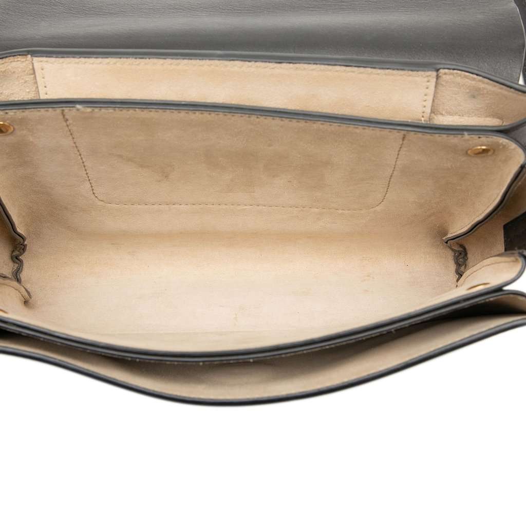 Chloé Small Suede and Calfskin Faye Crossbody Black Leather Very good - Model View