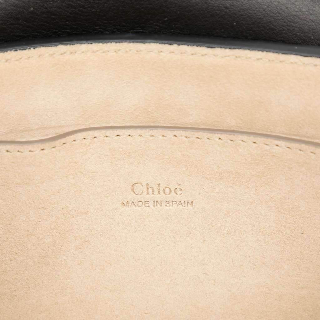 Chloé Small Suede and Calfskin Faye Crossbody Black Leather Very good - Box View
