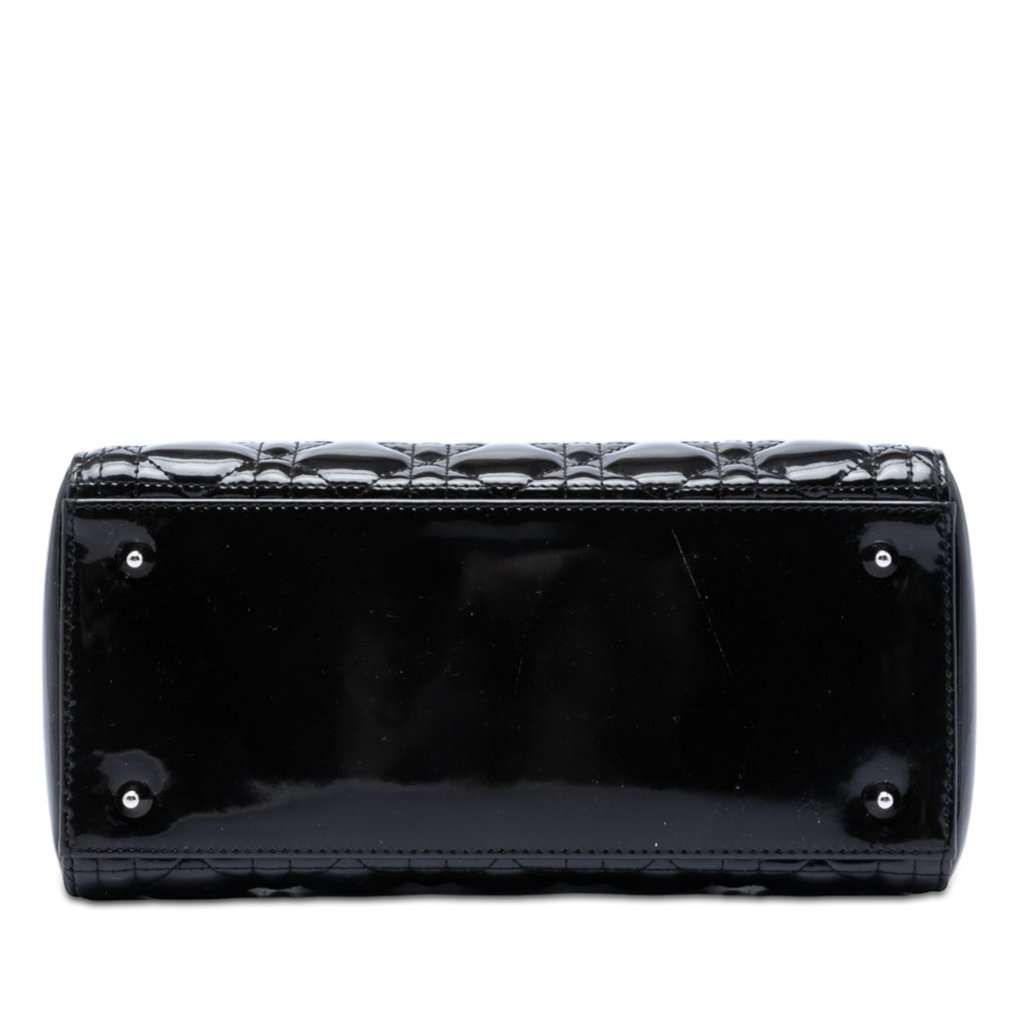 Dior Medium Patent Cannage Lady Dior Black Leather Very good condition - Inside View
