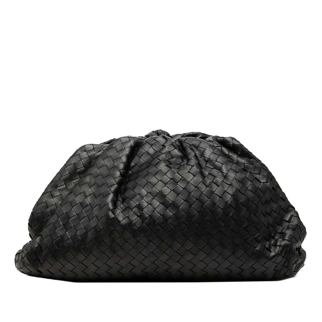 Bottega Veneta Nappa Intrecciato The Pouch Black Leather Very good condition - Front View