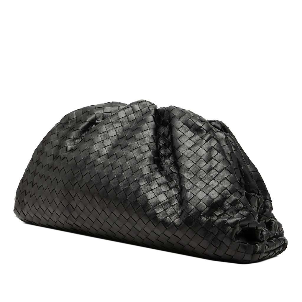 Bottega Veneta Nappa Intrecciato The Pouch Black Leather Very good condition - Back View
