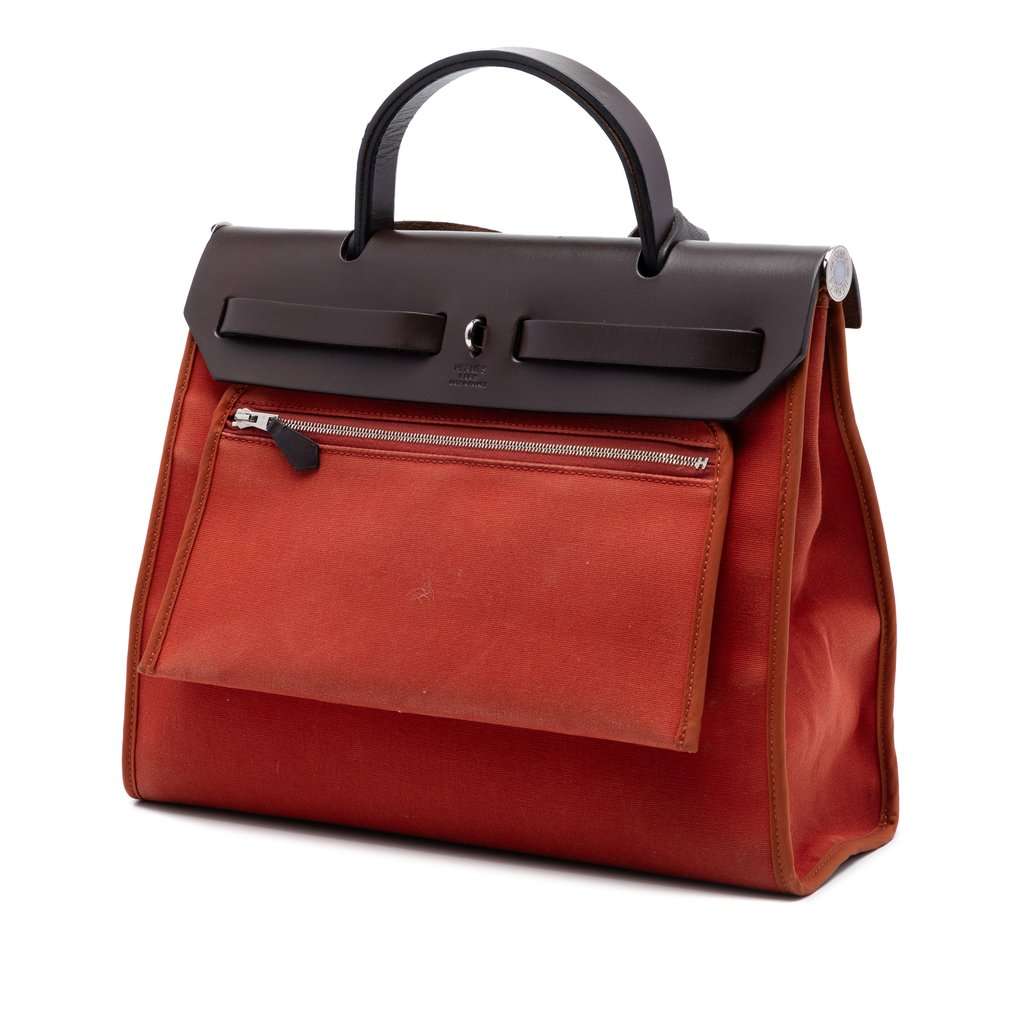 Hermès Toile Herbag Zip 31 Orange Very good condition - Back View
