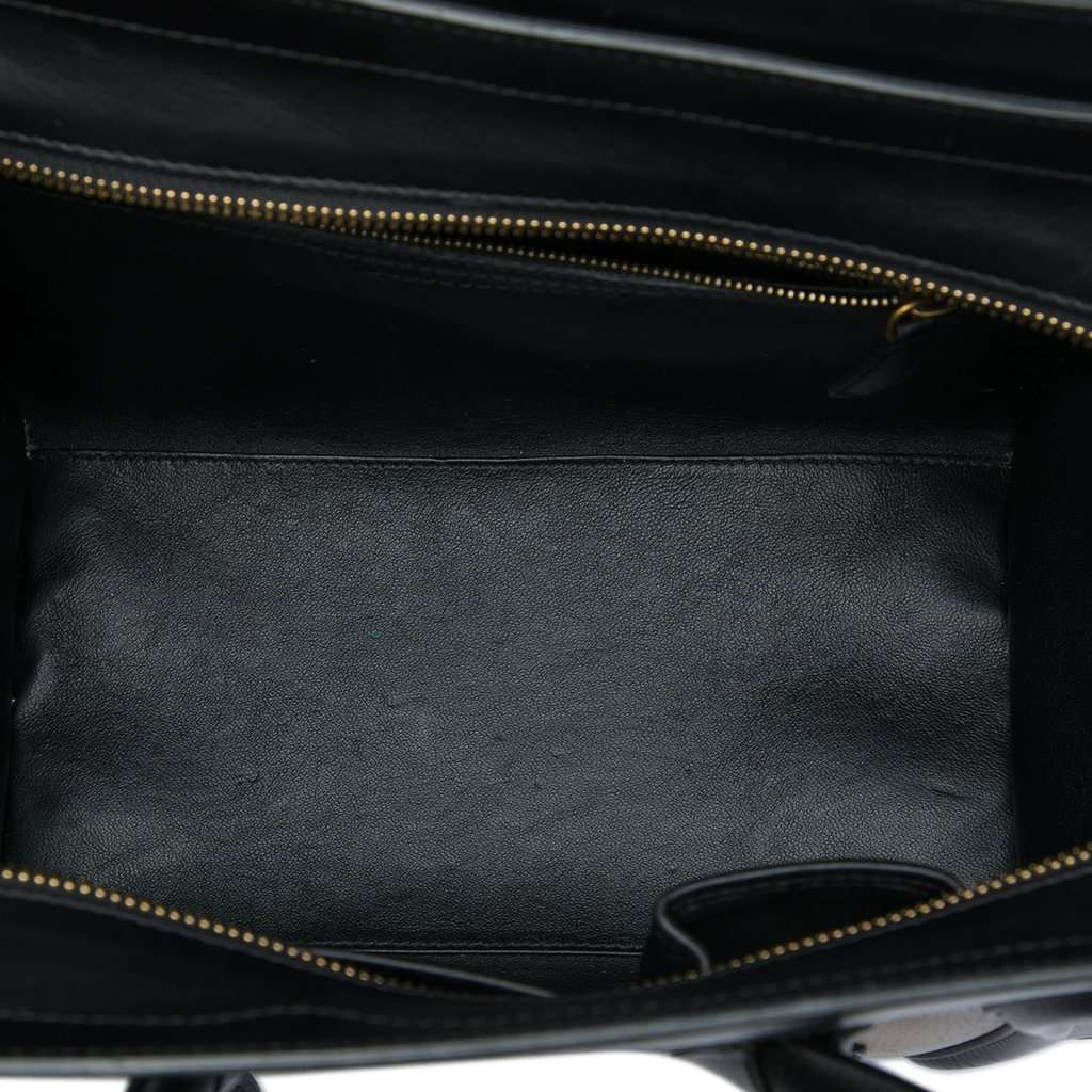 Celine Mini Tricolor Calfskin and Suede Luggage Tote Beige Leather Very good - Model View