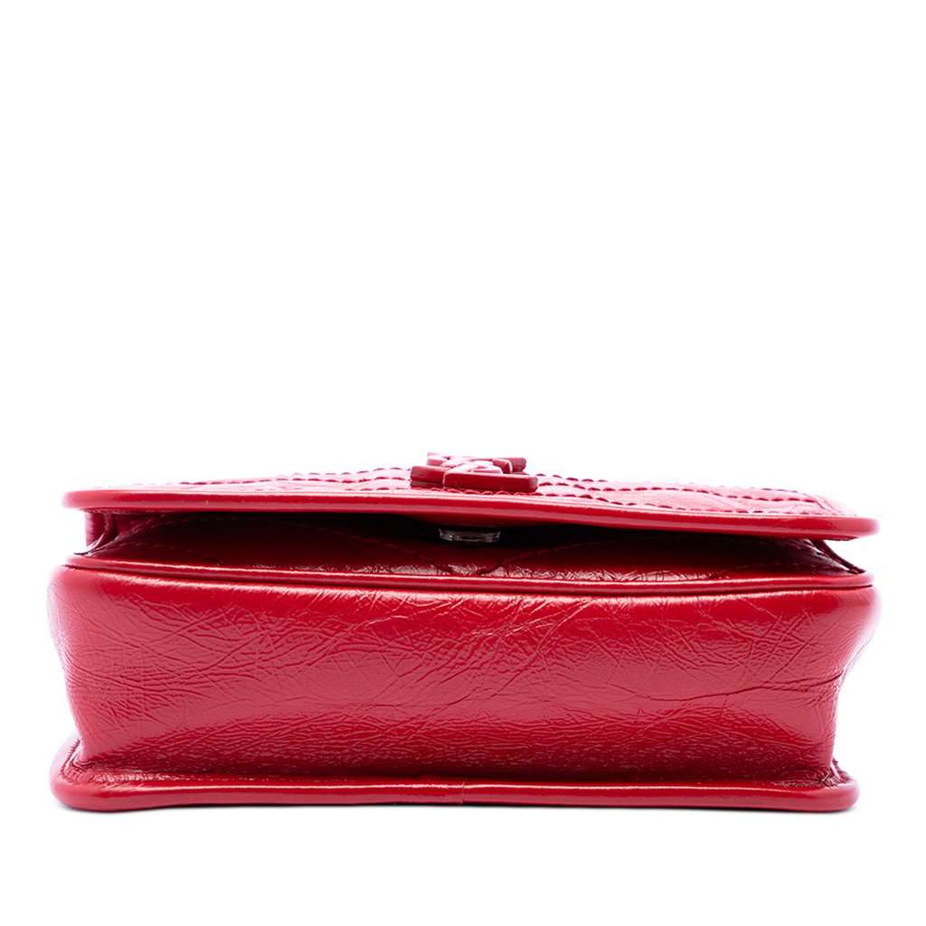 Saint Laurent Crinkled Calfskin Niki Wallet on Chain Red Leather Very good condition - Inside View