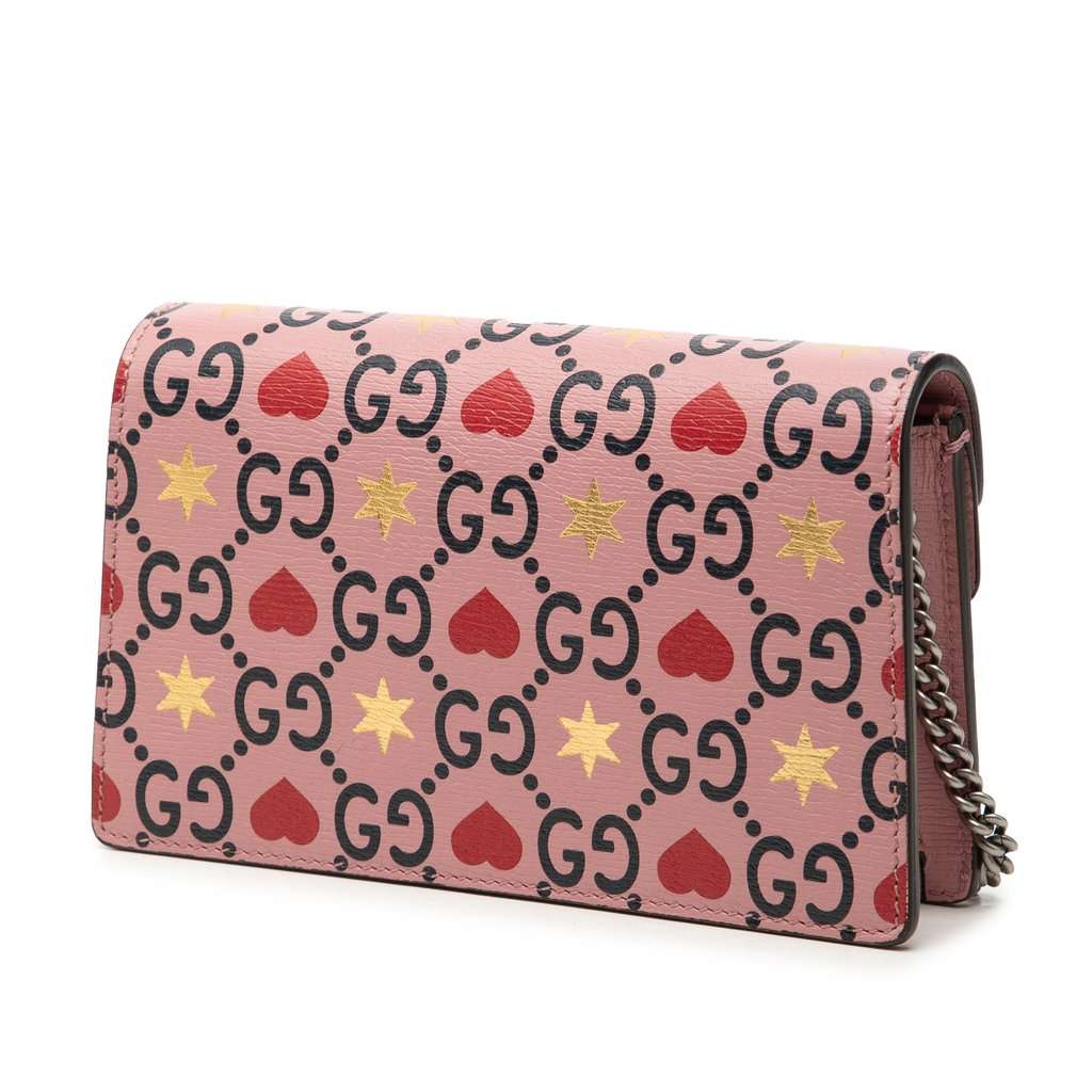 Gucci Mini Textured Leather Valentines Day Dionysus Crossbody Pink Leather Very good condition - Back View