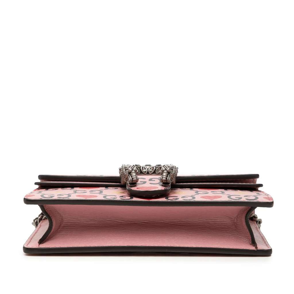 Gucci Mini Textured Leather Valentines Day Dionysus Crossbody Pink Leather Very good condition - Inside View