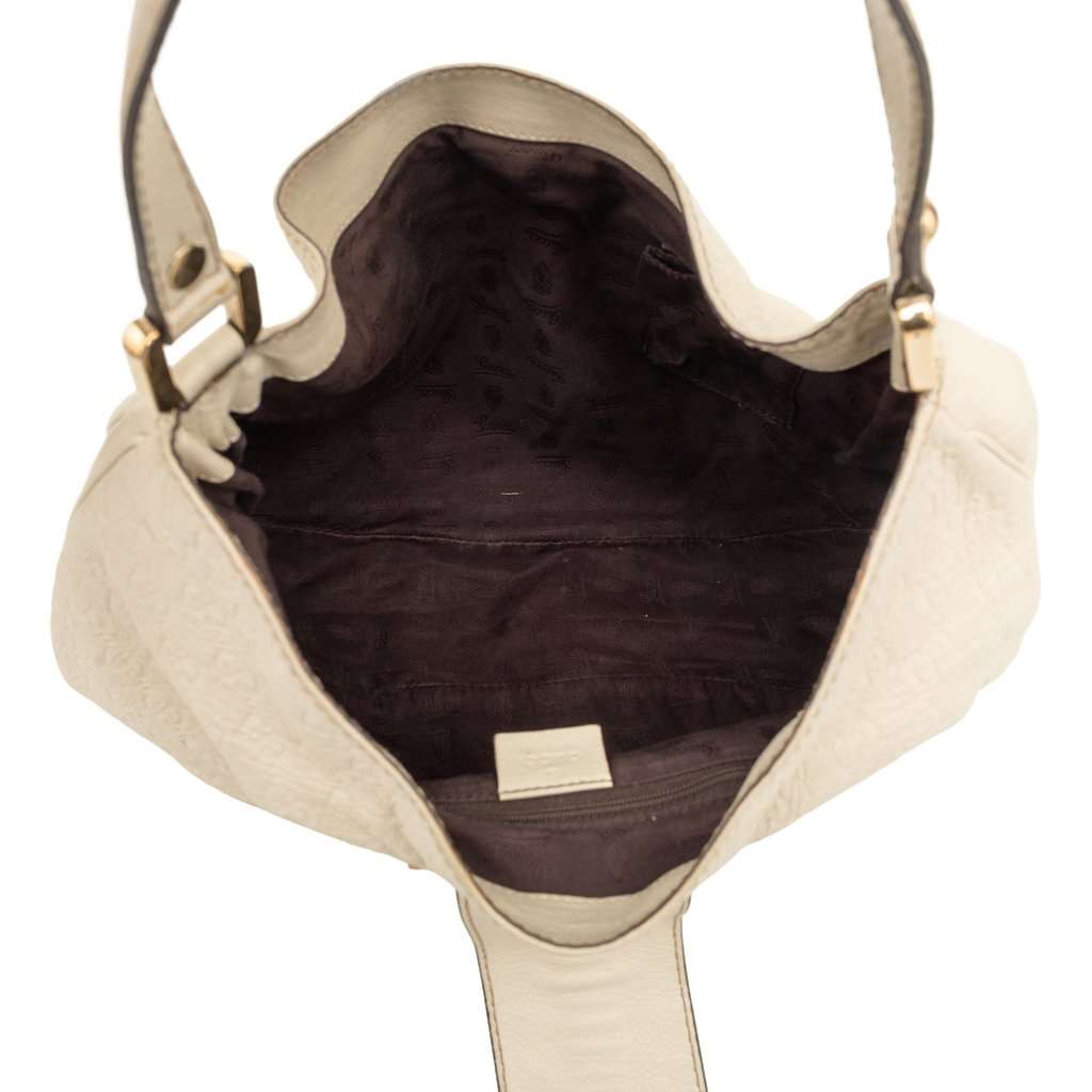 Gucci Large Guccissima New Ladies Hobo White Leather Very good condition - Model View