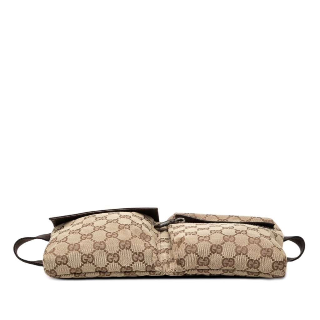 Gucci GG Canvas Double Pocket Belt Bag Beige Very good - Inside View