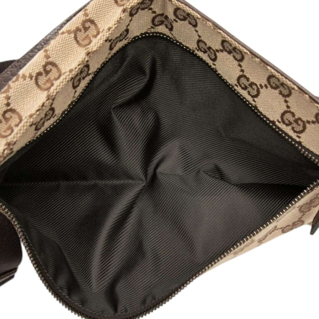 Gucci GG Canvas Double Pocket Belt Bag Beige Very good - Model View