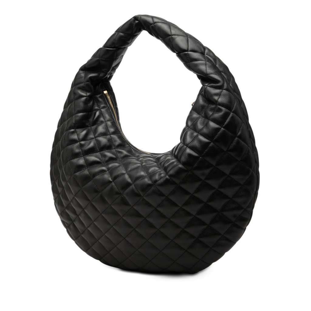 Saint Laurent Quilted Nappa Monogram Icare Hobo Black Leather Very good - Back View