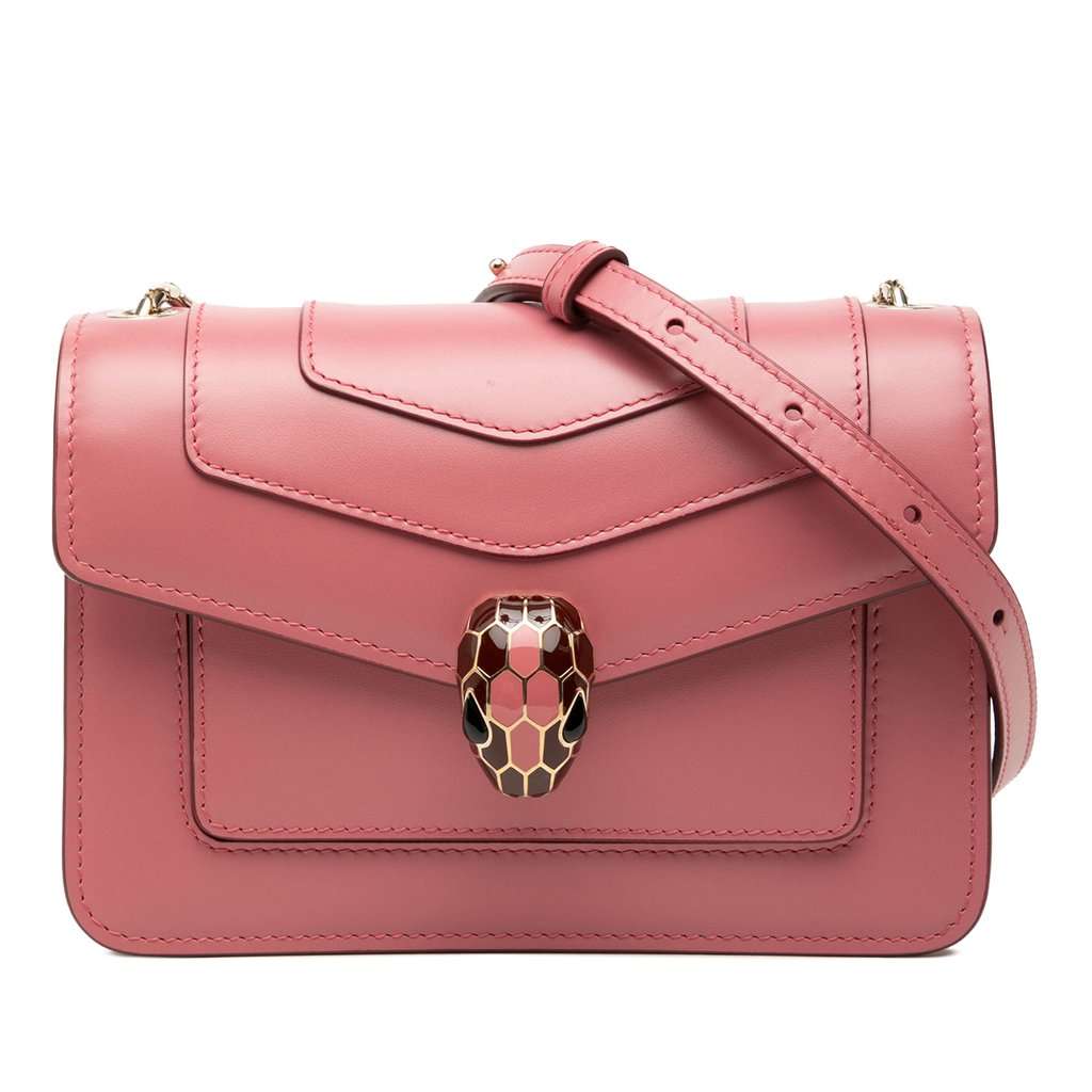 Bvlgari Calfskin Serpenti Forever Crossbody Pink Leather Very good condition - Front View