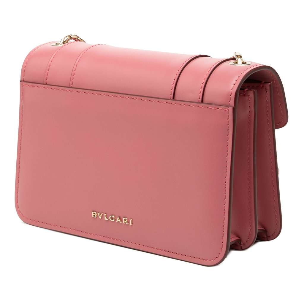 Bvlgari Calfskin Serpenti Forever Crossbody Pink Leather Very good condition - Back View