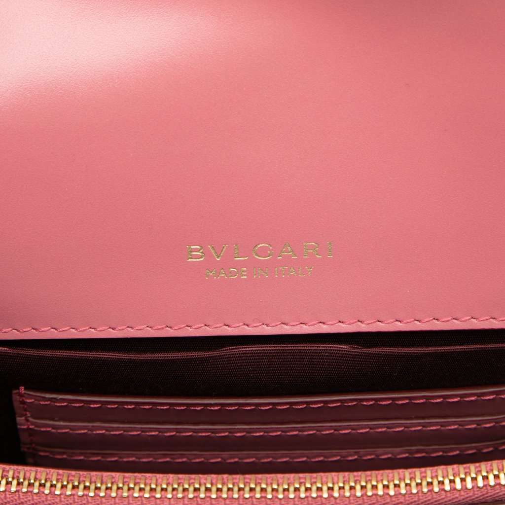 Bvlgari Calfskin Serpenti Forever Crossbody Pink Leather Very good condition - Box View